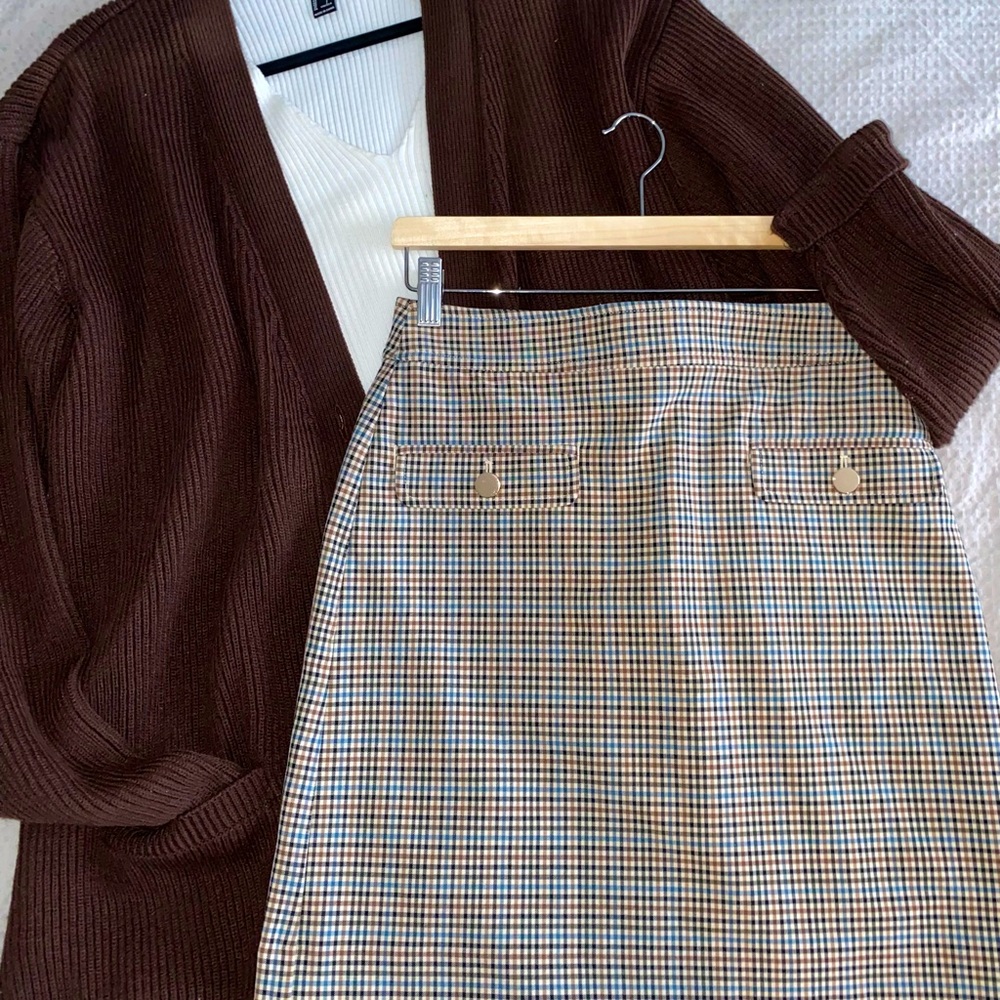 LOFT plaid mini skirt